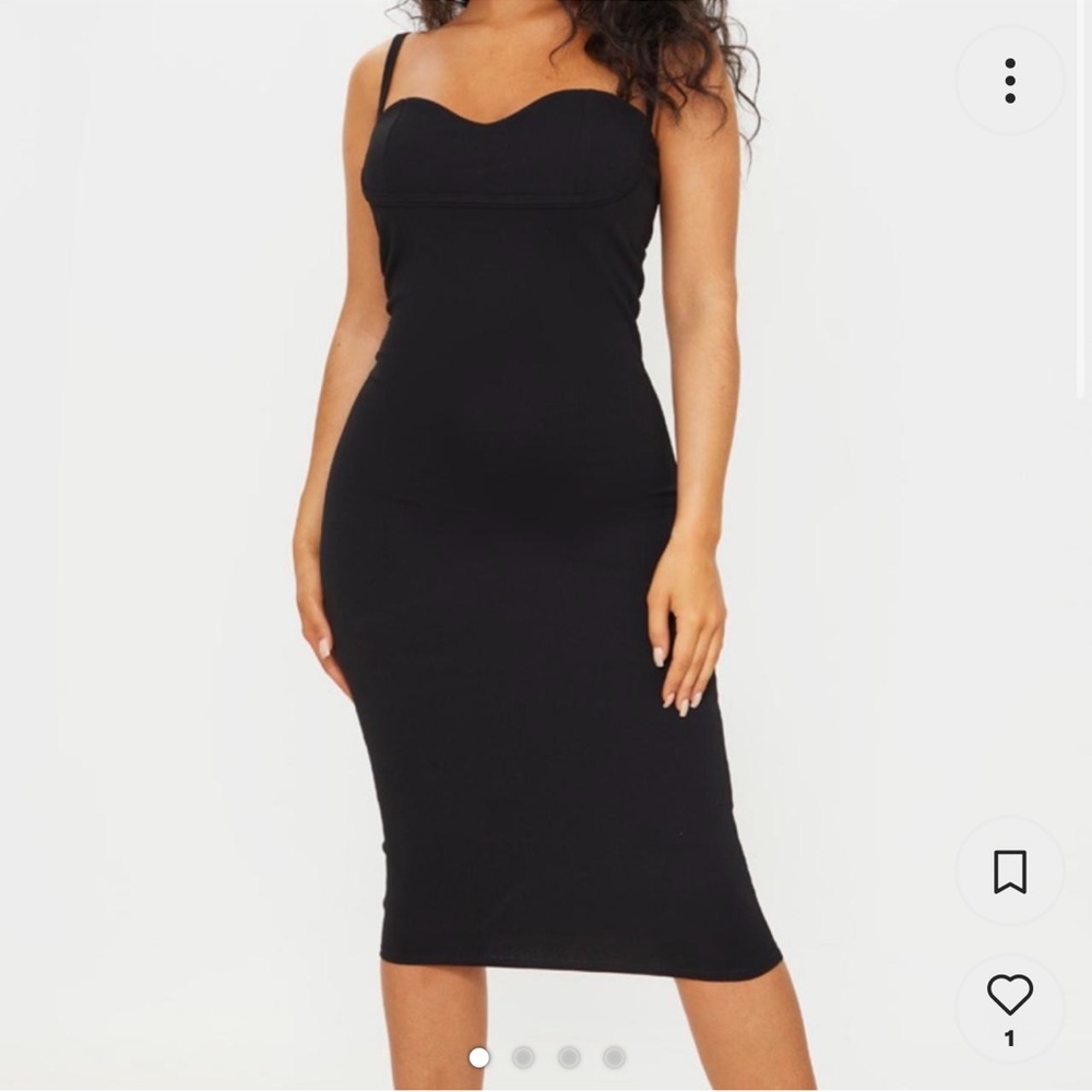Black, Strappy Cup Detail Midi Dress. Brand new
